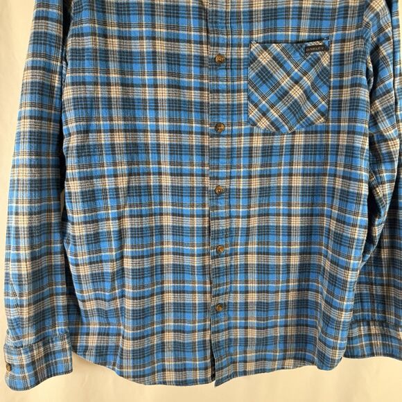 Oakley Flannel Shirt Men Medium Blue Plaid Button Up Shirt Collared Long Sleeve - Picture 3 of 11